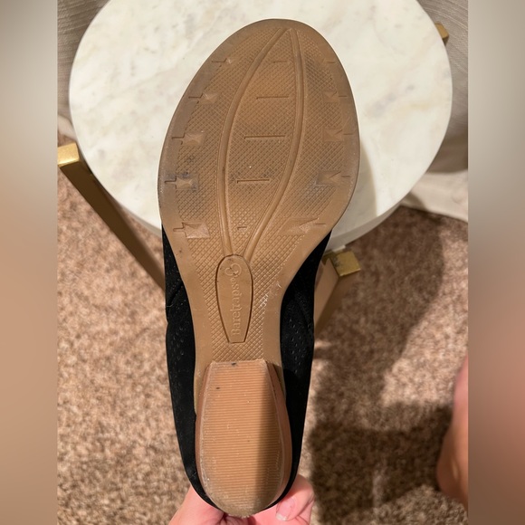 Black faux suede perforated bootie, 2” heel, slip on, women’s size 7.5 - Picture 9 of 12